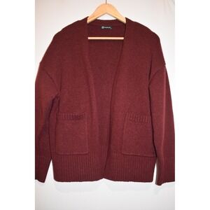 Pretty Garden‎ Womens Long Sleeve Oversized Chunky Knit Sweater Burgundy